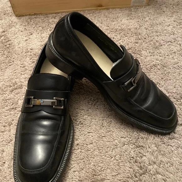 Vintage Gucci black leather horsebit loafers dress shoes size 8.5D (41.5)